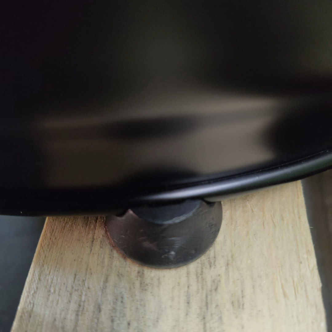 Pelletbehälter, Pelletbox, rund, metall mit Holzdeckel - Image 4