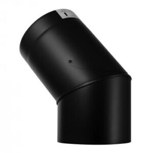 doppelwandiger Pelletofenrohr-Bogen 45° mit Revision DN80mm - schwarz