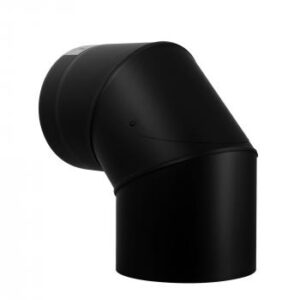 doppelwandiger Pelletofenrohr-Bogen 90° mit Revision DN80mm - schwarz