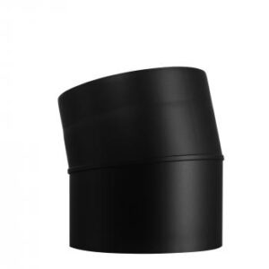 doppelwandiger Pelletofenrohr-Bogen 15°, starr DN80mm - schwarz